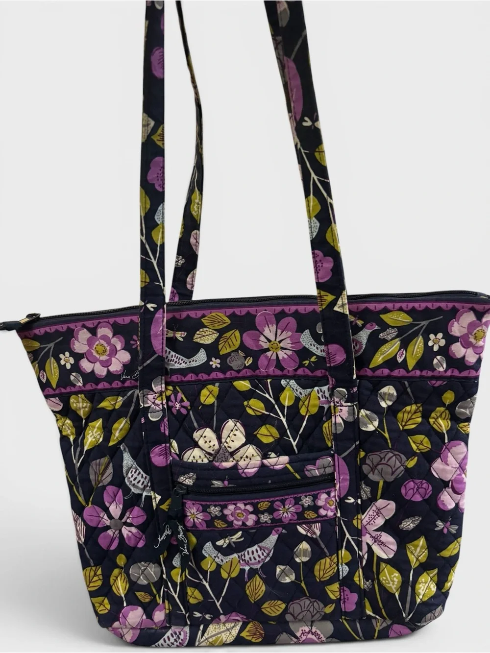 Retired Vera Bradley Floral Nightingale Shoulder Tote Bag